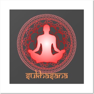 Sukhasan yoga pose Posters and Art